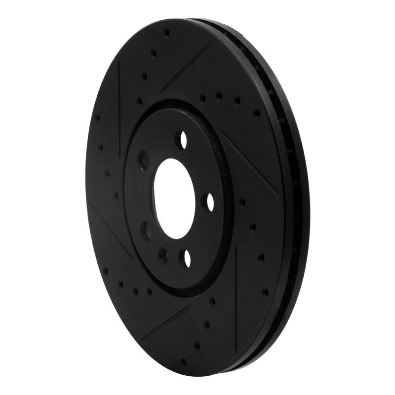 R1 Concepts R1 96-98 Volkswagen Golf Front Left Drilled & Slotted Black Brake Rotor