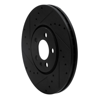 R1 Concepts R1 96-98 Volkswagen Golf Front Left Drilled & Slotted Black Brake Rotor