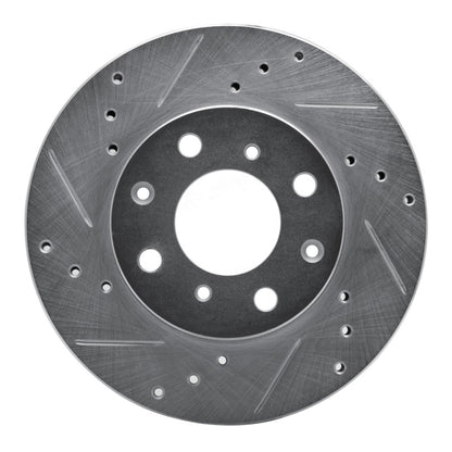 R1 Concepts R1 90-00 Honda Civic DEL SOL Front Left Drilled & Slotted Silver Brake Rotor