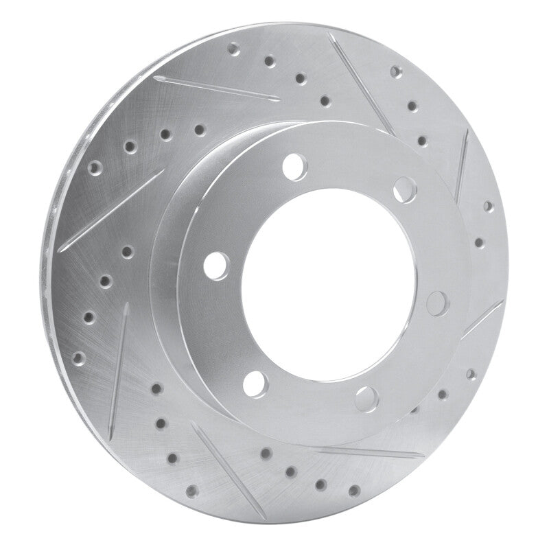 R1 Concepts R1 95-04 Toyota 4Runner Front Right Drilled & Slotted Silver Brake Rotor