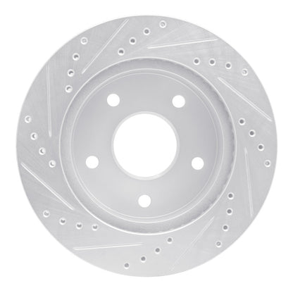 R1 Concepts R1 00-02 Dodge Ram 1500 Pickup Front Right Drilled & Slotted Silver Brake Rotor