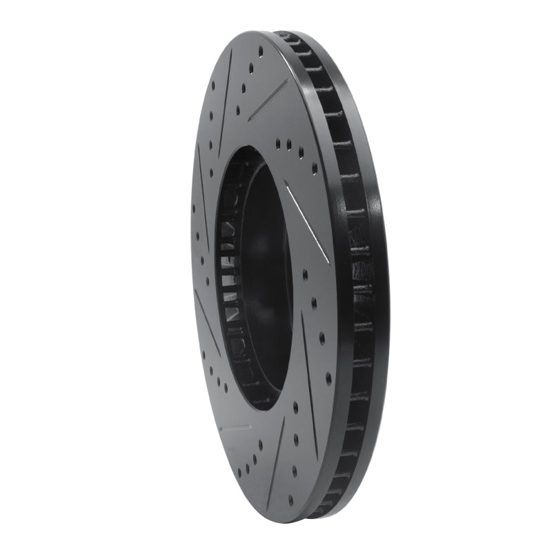 R1 Concepts R1 05-18 Subaru Forester Front Right Drilled & Slotted Black Brake Rotor