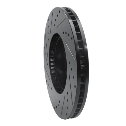 R1 Concepts R1 05-18 Subaru Forester Front Right Drilled & Slotted Black Brake Rotor