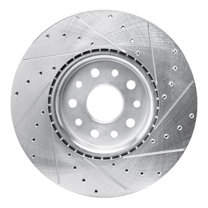 R1 Concepts R1 21-25 Dodge Charger Daytona Front Left Drilled & Slotted Silver Brake Rotor