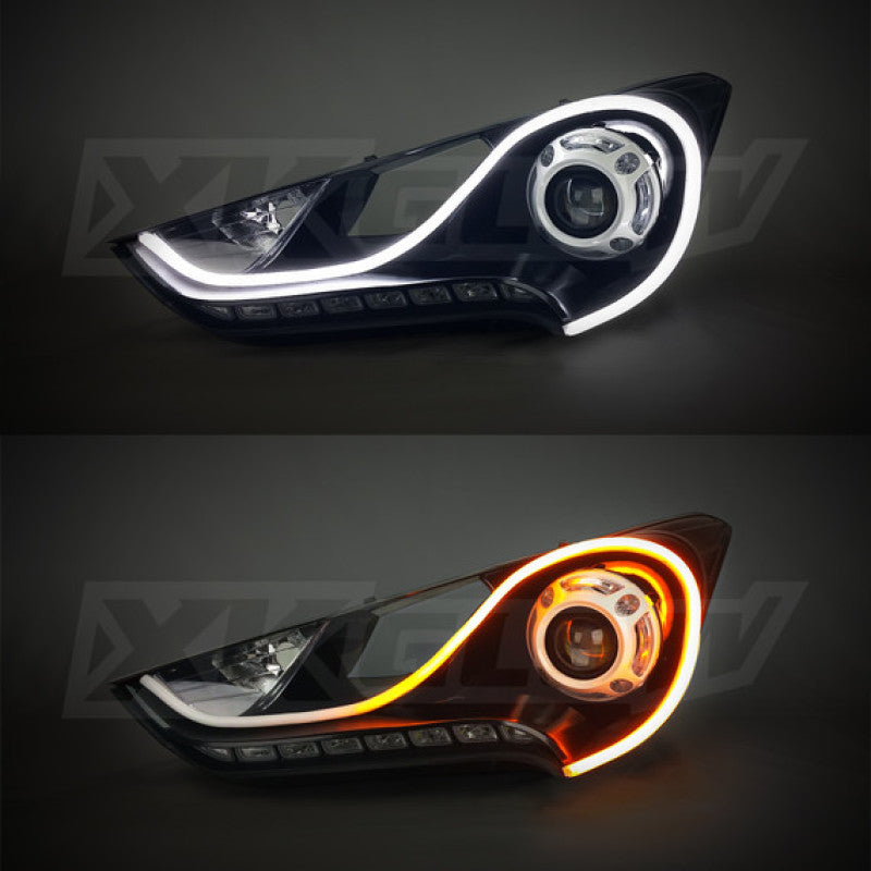 XKGLOW XK Glow 24inch - 2pc Sequential Switchback LED Strip Kit DRL Turnsignal for Headlights