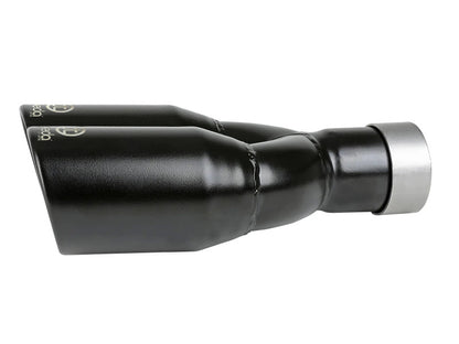 aFe Takeda 304 Stainless Steel Clamp-on Exhaust Tip Black 2-1/2ininlet x 3-1/2in Outlet X 12in L