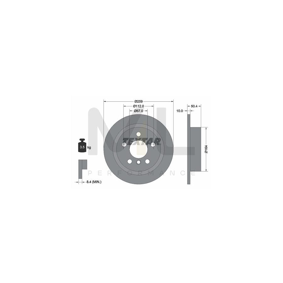 TEXTAR PRO 92279303 Brake Disc Solid, Coated, without wheel hub, without wheel studs | ML Performance Car Parts
