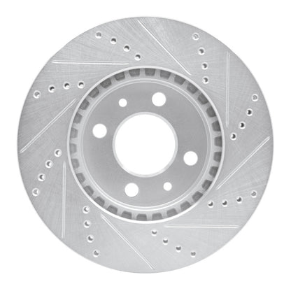 R1 Concepts R1 88-98 Saab 9000 Front Left Drilled & Slotted Silver Brake Rotor