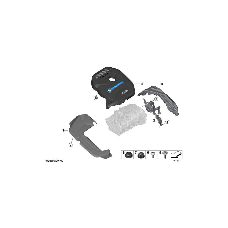 Genuine BMW 11128604836 F30 Engine Cover (Inc. 330e) | ML Performance US Car Parts