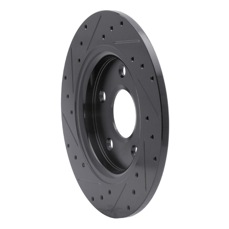 R1 Concepts R1 08-16 Chrysler Town & Country Rear Right Drilled & Slotted Black Brake Rotor