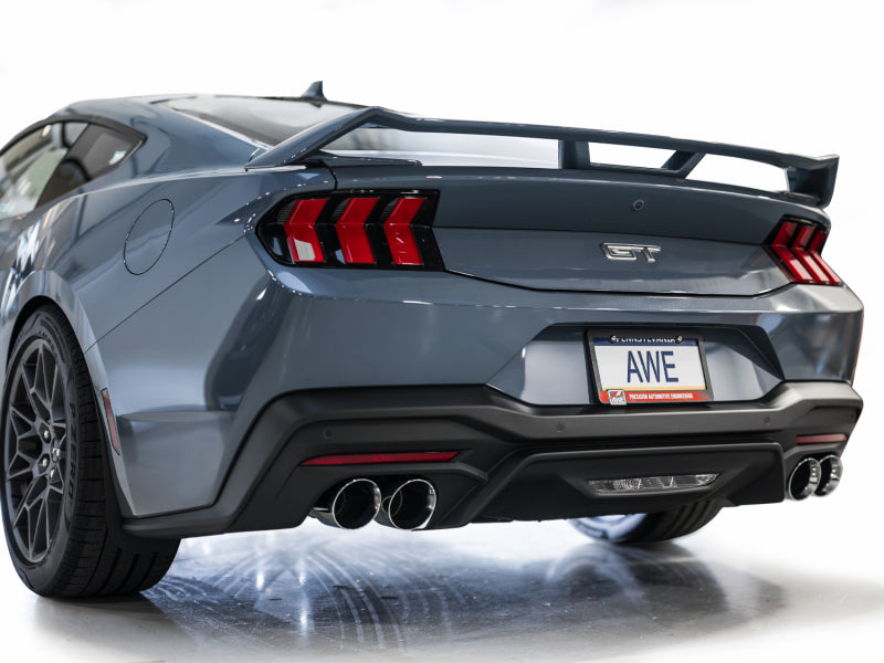 AWE Tuning AWE 2024 Ford Mustang GT Fastback S650 RWD Track Edition Cat-Back Exhaust w/ Quad Chrome Silver Tips