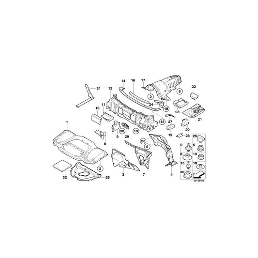 Genuine BMW 51487036665 E66 E67 E65 Filler, Tunnel Rear Left (Inc. 745LiS, 745d & 750Li) | ML Performance US Car Parts