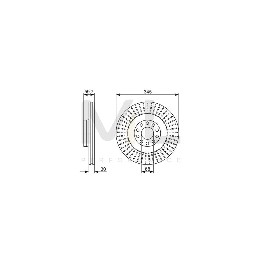 BOSCH 0 986 479 589 Brake Disc for AUDI A8 D2 (4D2, 4D8) Vented, Coated, High-carbon | ML Performance Car Parts