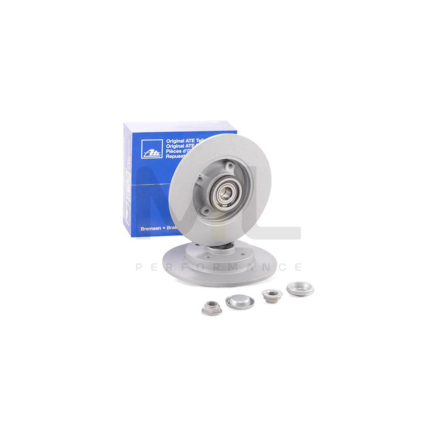 ATE 24.0109-0150.2 Brake Disc Solid, Coated, with ABS sensor ring, with wheel bearing  - 1 piece