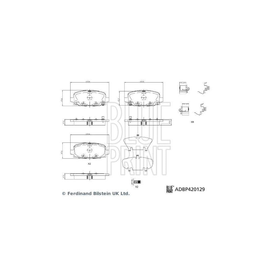 Blue Print Adbp420129 Brake Pad Set for Jeep Compass (Mp, M6)