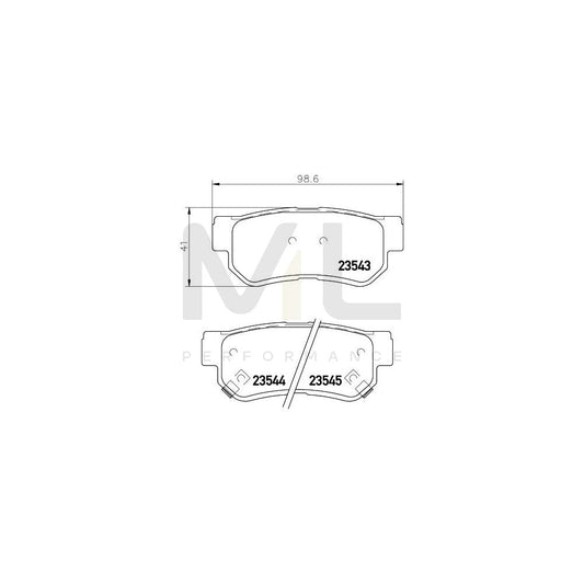 Hella 8DB 355 009-971 Brake Pad Set With Acoustic Wear Warning, With Accessories