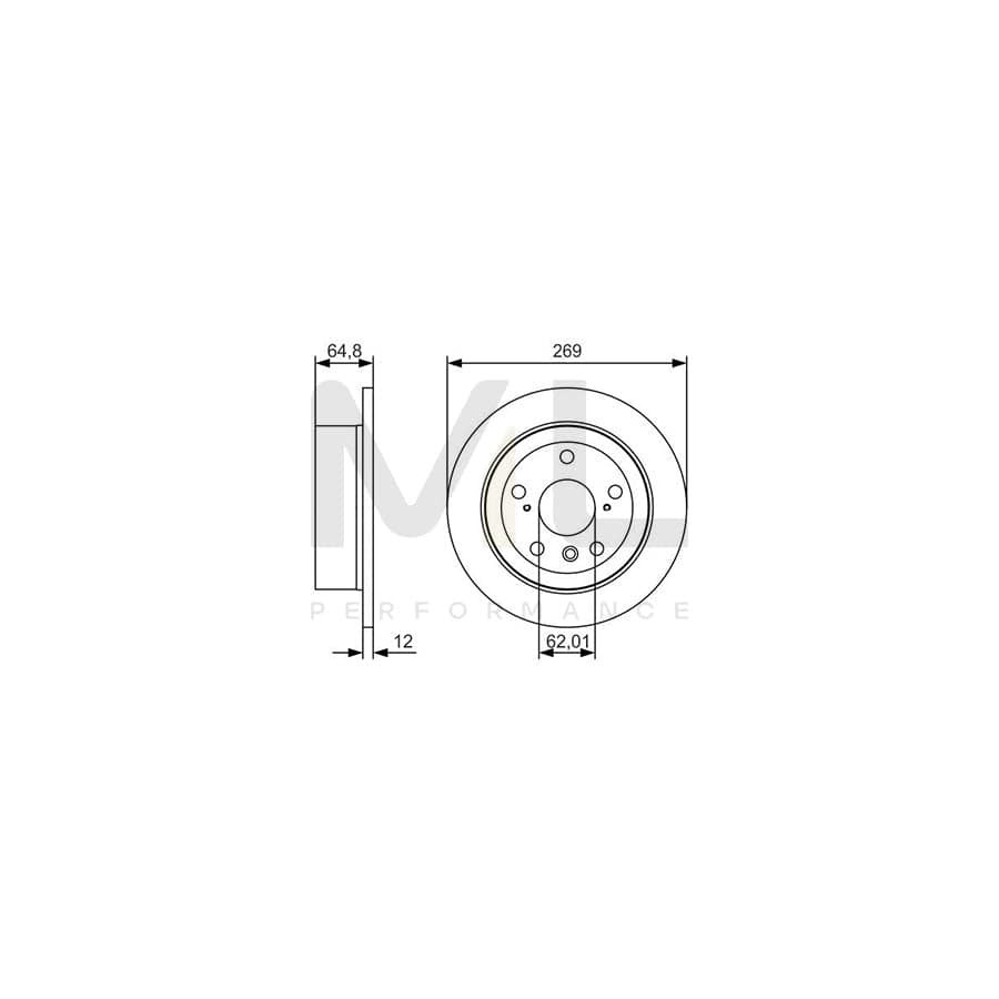 BOSCH 0 986 479 T13 Brake Disc Solid, Oiled | ML Performance Car Parts