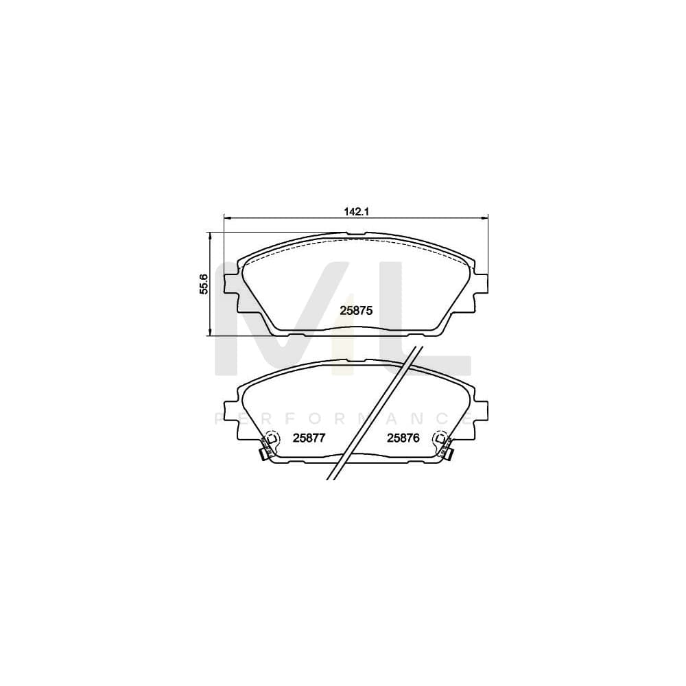 Hella 8DB 355 021-421 Brake Pad Set With Acoustic Wear Warning