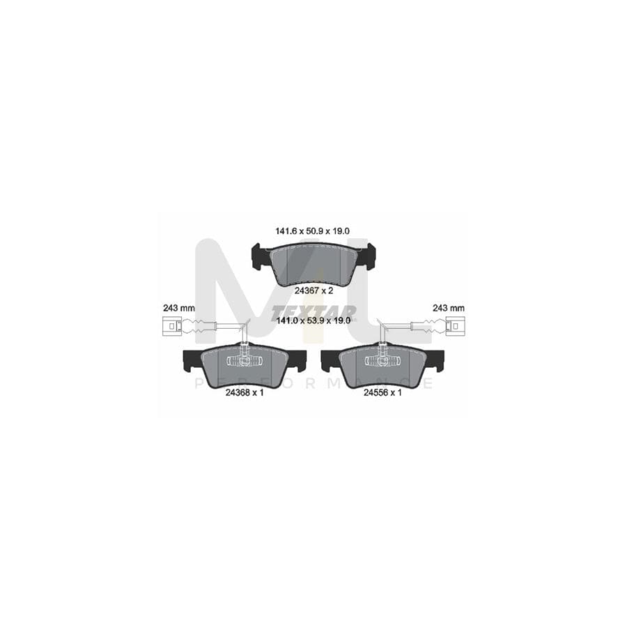 TEXTAR 2436701 Brake pad set for VW Touareg I (7LA, 7L6, 7L7) with integrated wear warning contact | ML Performance Car Parts