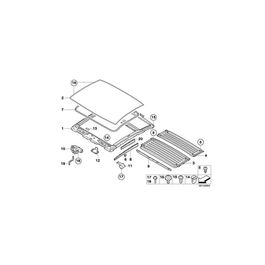 Genuine BMW 54107195676 E63 Supended Headliner, Front HImmELGRAU (Inc. 650i, 635d & 630i) | ML Performance US Car Parts