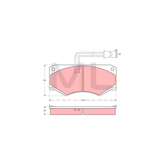 TRW Gdb390 Brake Pad Set For Iveco Daily Incl. Wear Warning Contact | ML Performance Car Parts