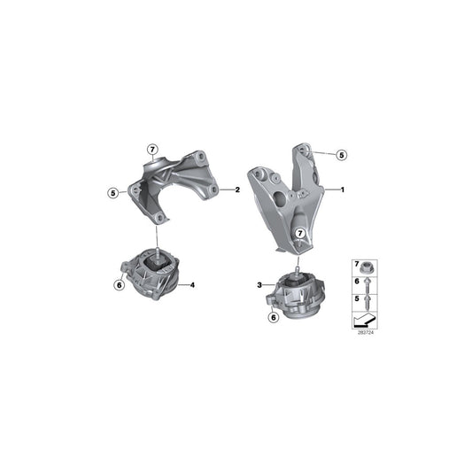 Genuine BMW 22116864719 F32 F25 F26 Engine Supporting Bracket, Left (Inc. 335iX & X3) | ML Performance US Car Parts