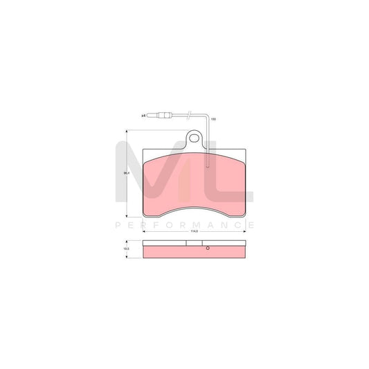 TRW Gdb314 Brake Pad Set Incl. Wear Warning Contact | ML Performance Car Parts