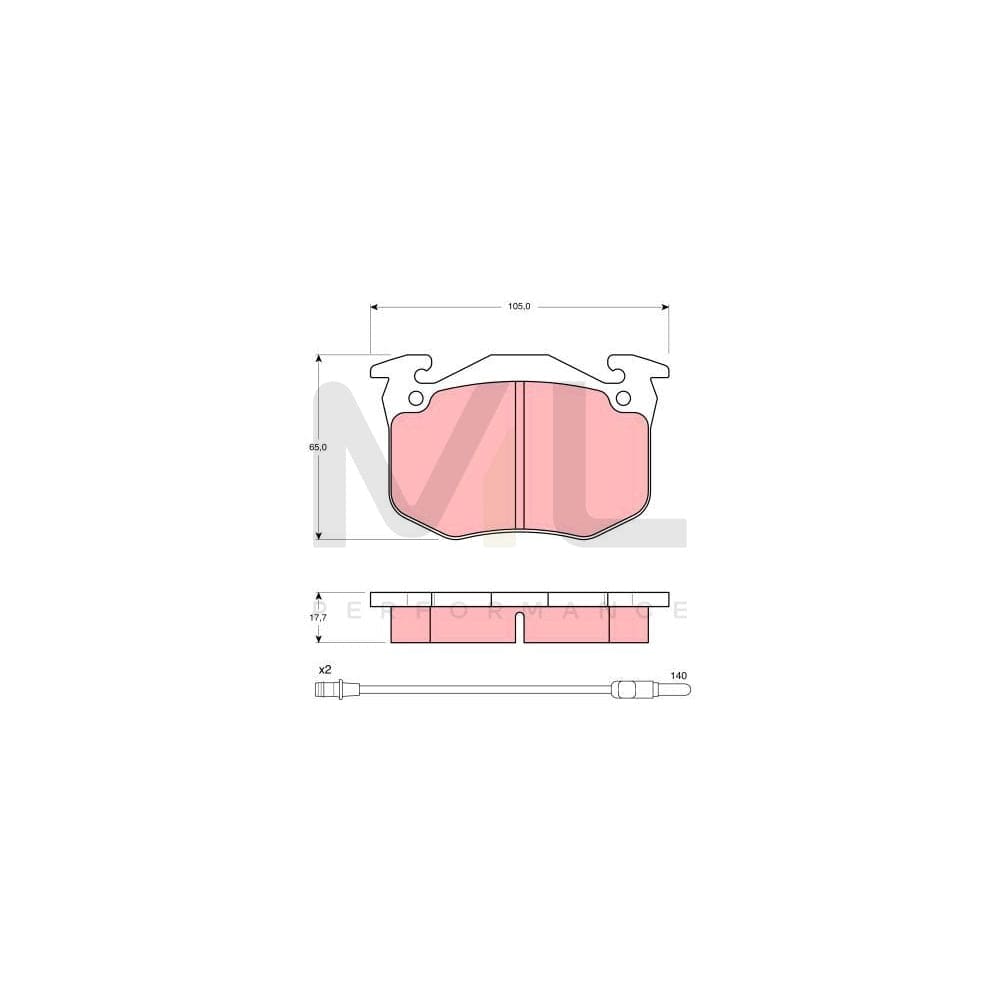 TRW Gdb386 Brake Pad Set For Peugeot 505 Incl. Wear Warning Contact | ML Performance Car Parts