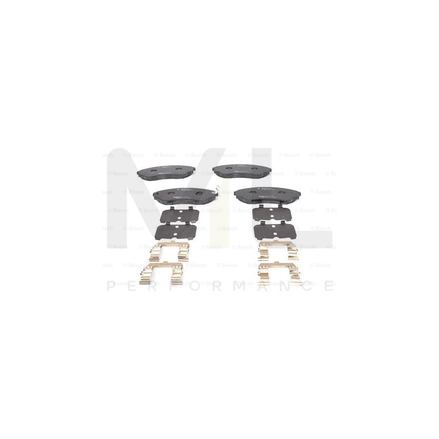 Bosch 0986494587 Brake Pad Set With Acoustic Wear Warning, With Anti-Squeak Plate, With Spring BP1213 | ML Performance Car Parts