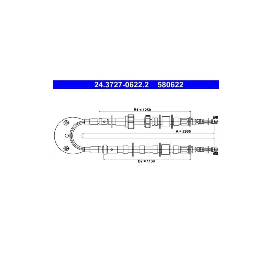 ATE 24.3727-0622.2 Hand Brake Cable