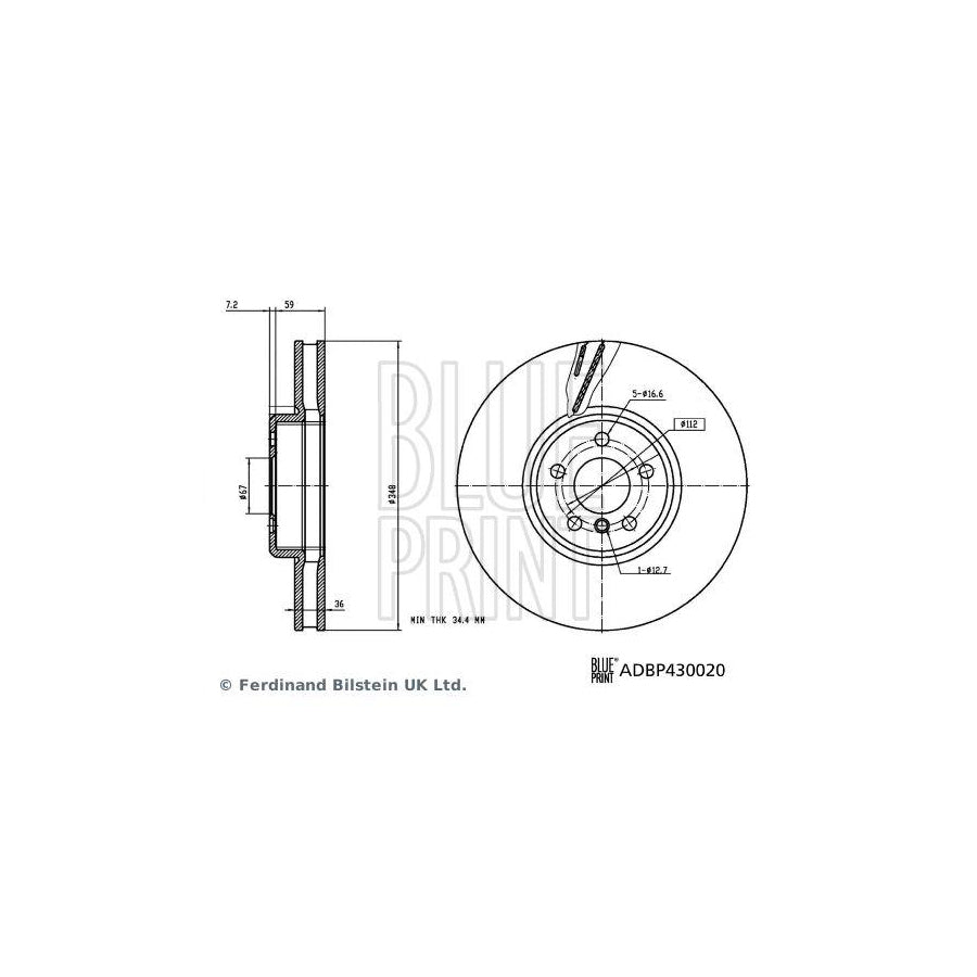 Blue Print Adbp430020 Brake Disc