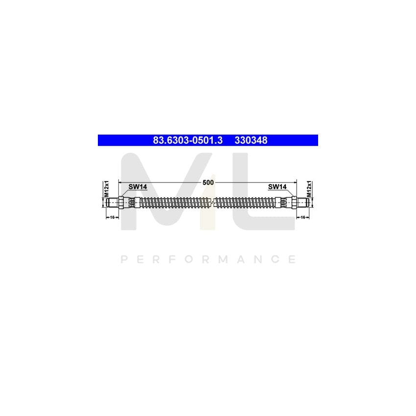 ATE 83.6303-0501.3 Brake Hose 500mm