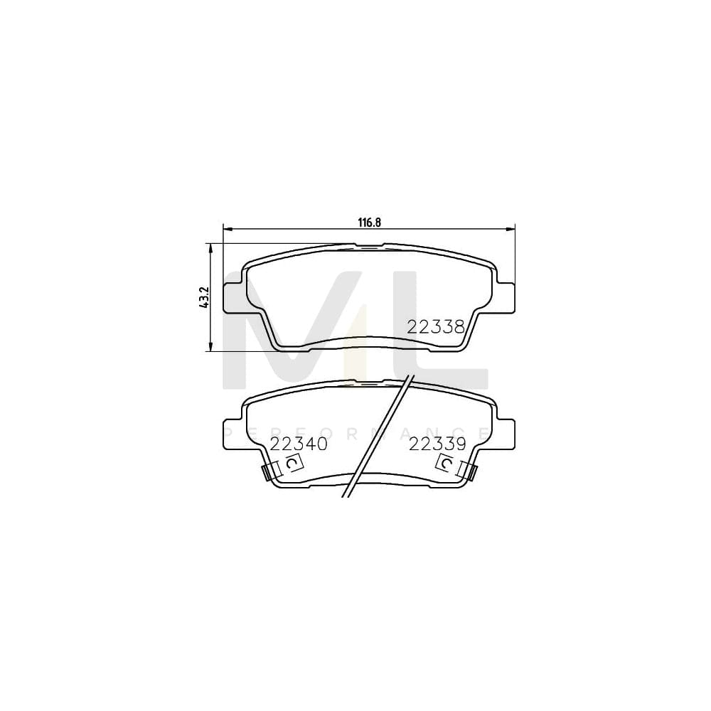 Hella 8DB 355 024-841 Brake Pad Set With Acoustic Wear Warning, With Accessories