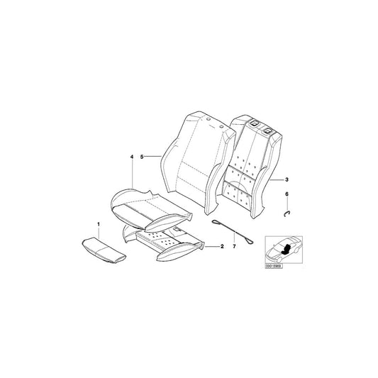 Genuine BMW 52107037898 E46 Seat Cover NATURBRAUN (Inc. 316i 1.9, 330xi & 318i) | ML Performance US Car Parts