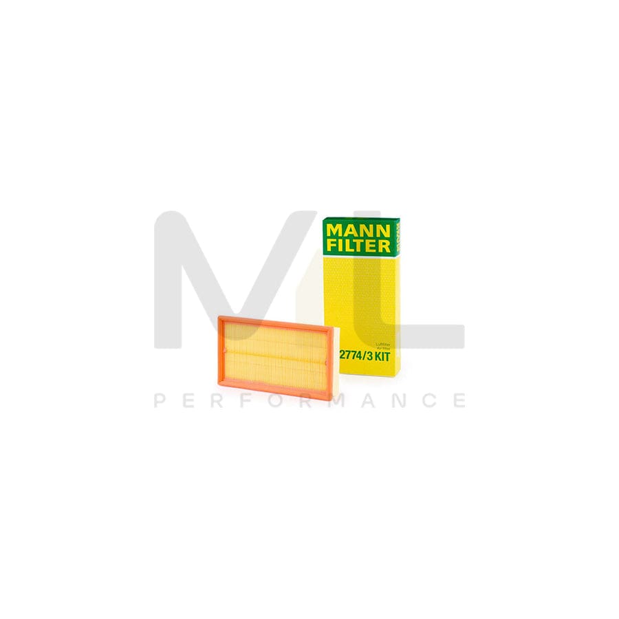 MANN-FILTER C 2774/3 KIT Air Filter Filter Insert, with auxiliary filter for crankcase breather