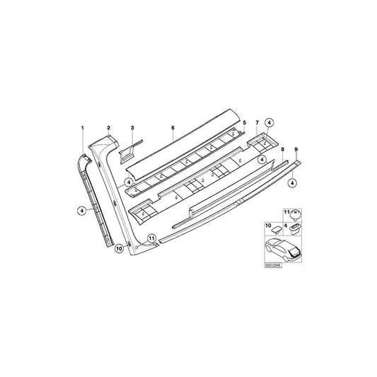 Genuine BMW 51498216729 E39 Inter. Lateral Left Trunk Lid Trim Panel MARINEBLAU (Inc. 520d, 530d & 520i) | ML Performance US Car Parts