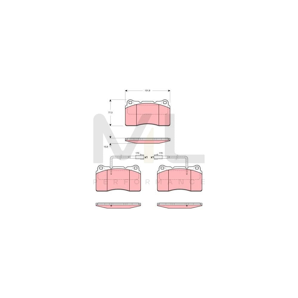 TRW Gdb1453 Brake Pad Set Incl. Wear Warning Contact | ML Performance Car Parts