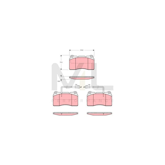 TRW Gdb1453 Brake Pad Set Incl. Wear Warning Contact | ML Performance Car Parts