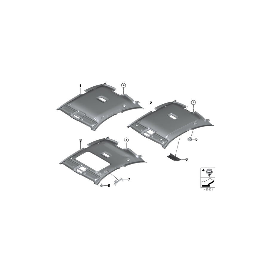 Genuine BMW 51447389084 F32 Molded Roof Lining EVERESTGRAU (Inc. 430iX, 420i & 430dX) | ML Performance US Car Parts
