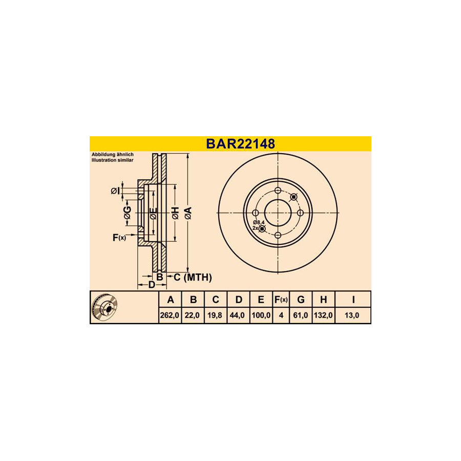 Barum Bar22148 Brake Disc