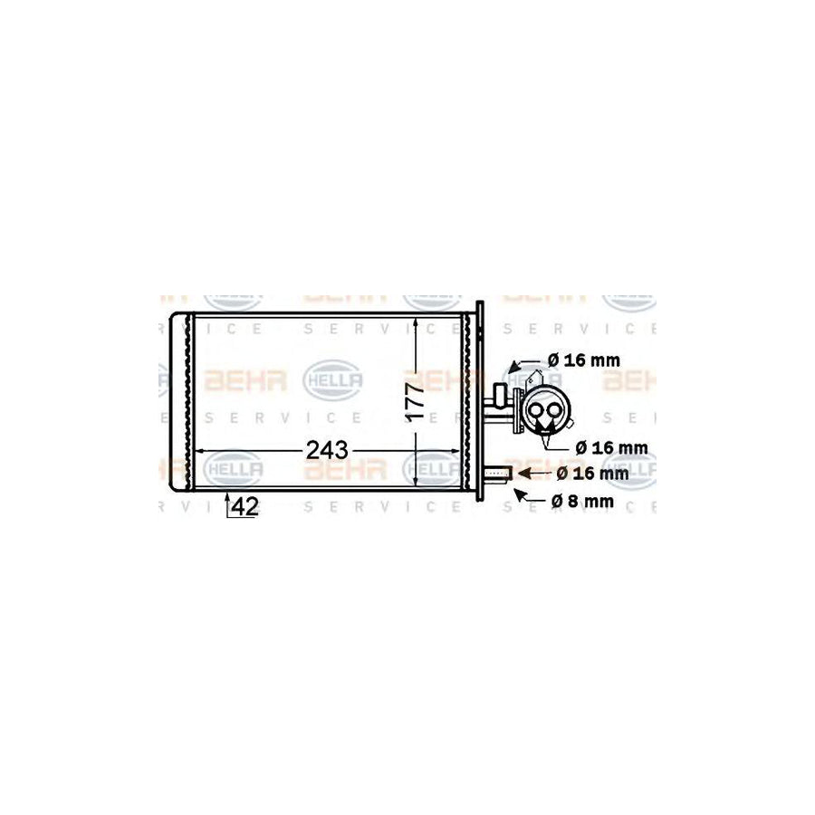 Hella 8FH 351 308-181 Heater Matrix