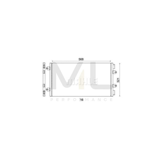 MAHLE ORIGINAL AC 236 000S Air conditioning condenser for FIAT Punto II Hatchback (188) without dryer | ML Performance Car Parts