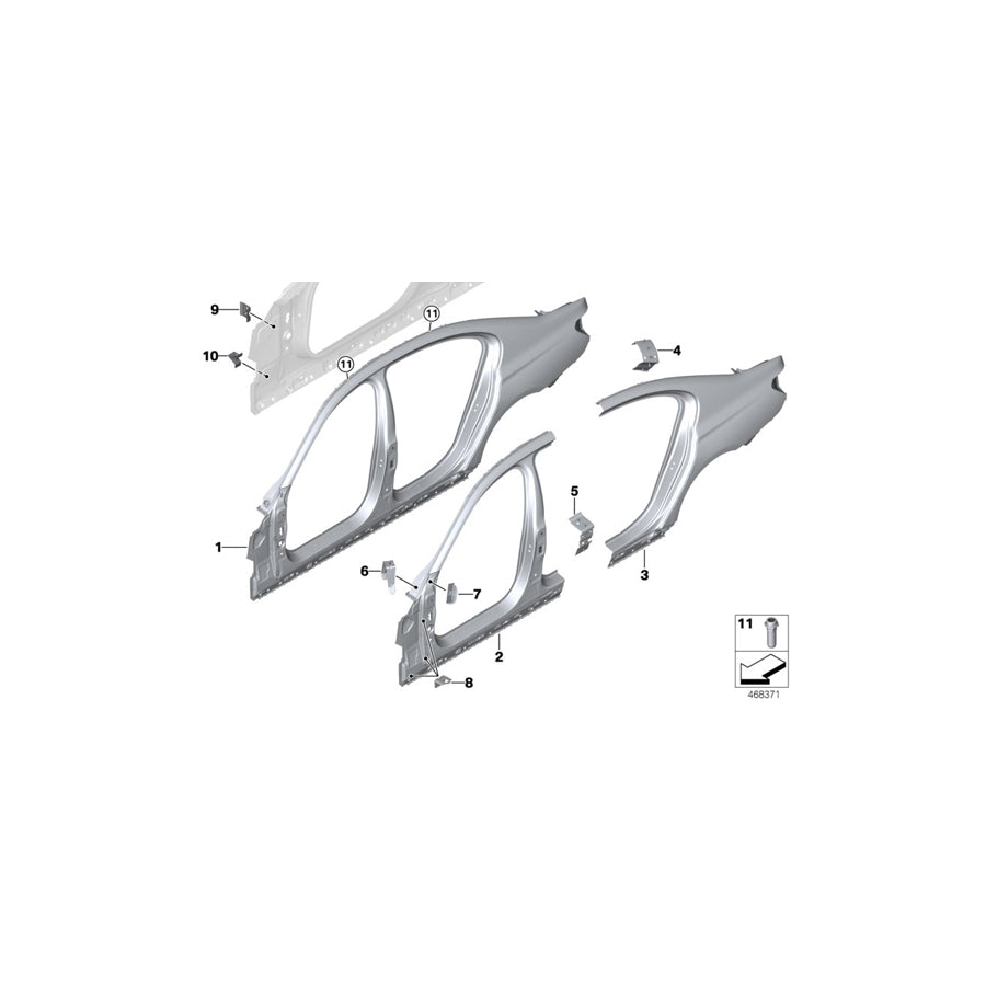 Genuine BMW 41007421764 G12 G11 Bracket, Side Panel, Top Right (Inc. 750LdX, 750LiX 4.4 & 750LiX 4.0) | ML Performance US Car Parts