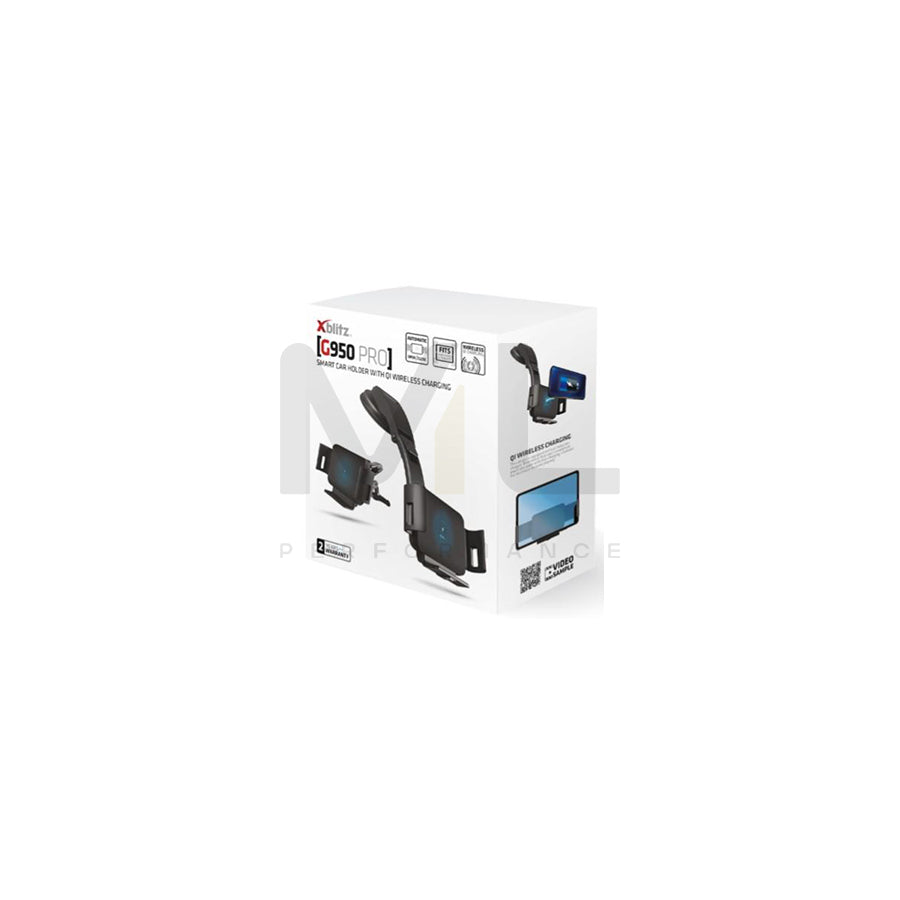 XBLITZ G950 PRO Car phone holder with ball joint, with wireless charger, dashboard, with USB plug (type C), universal