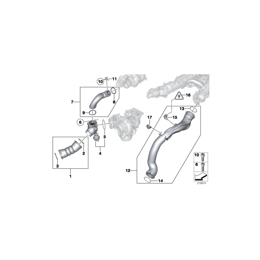 Genuine BMW 11617807987 F15 E70 F16 Charge Air Line (Inc. X5 40dX & X6 40dX) | ML Performance UK Car Parts