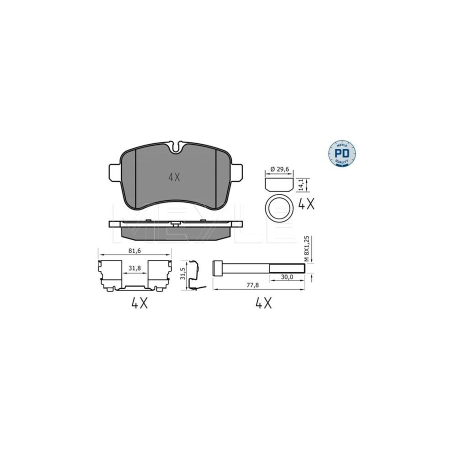 Meyle 025 292 3221/Pd Brake Pad Set For Iveco Daily