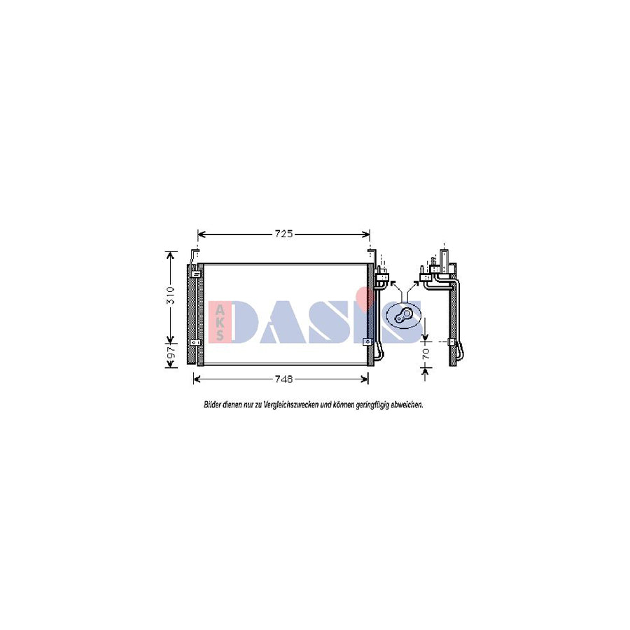 AKS Dasis 562150N Air Conditioning Condenser for Hyundai Trajet (Fo)