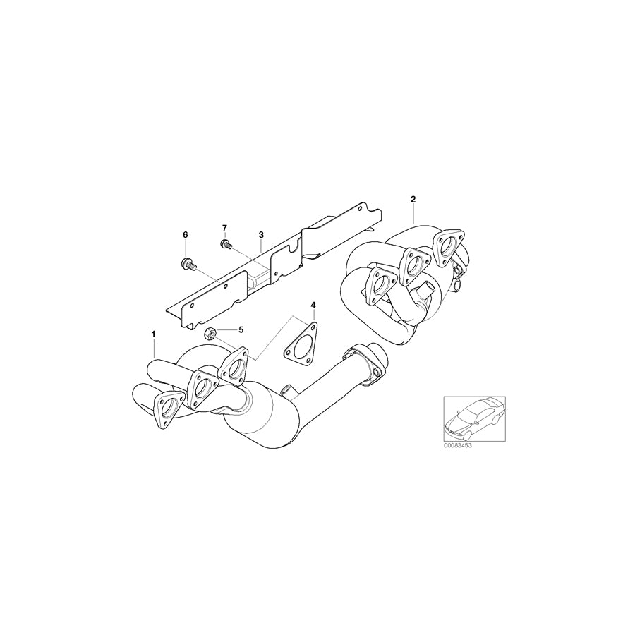 Genuine BMW 11627834673 E46 E36 Rp-Exhaust Manifold With Catalytic Conv. ZYL. 1-3 (Inc. M3 & Z3 M) | ML Performance US Car Parts