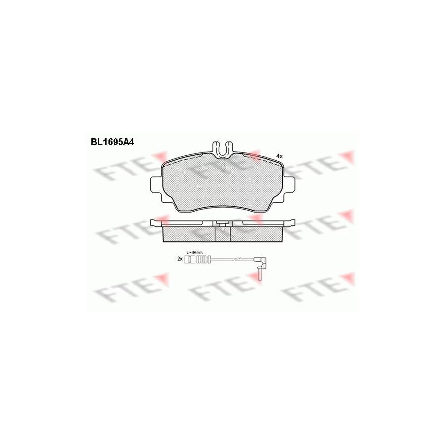 FTE 9010305 Brake Pad Set Suitable for Mercedes-Benz A-Class (W168)