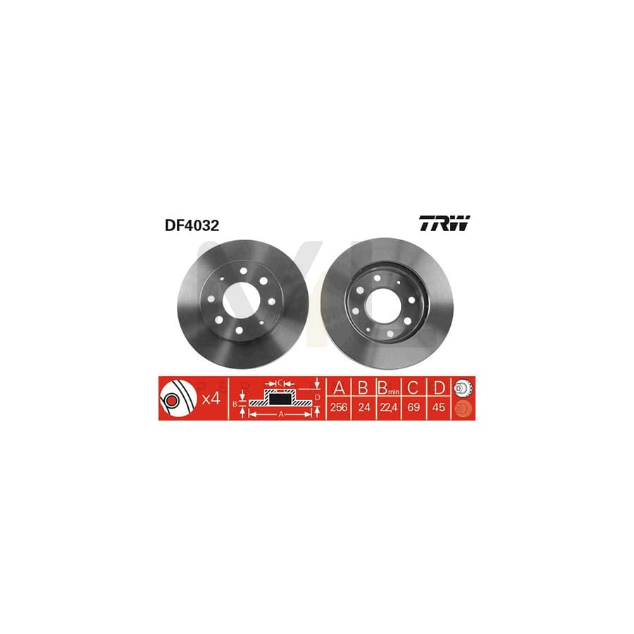 TRW DF4032 Brake Disc Vented, Painted | ML Performance Car Parts